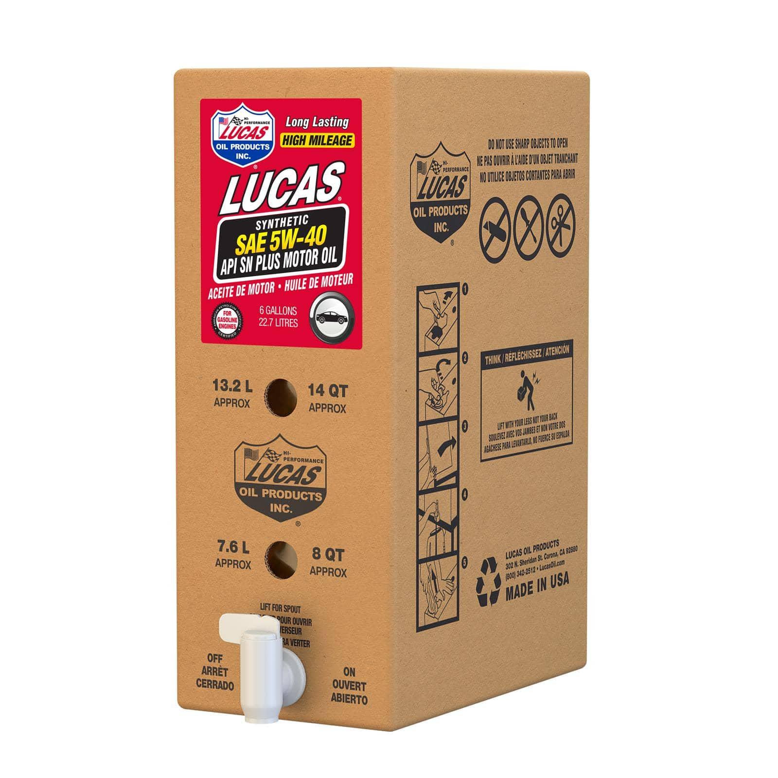 Lucas Oil Products 18012 5W-40 SYNTHETIC API SN PLUS ENGINE OIL 6G Lucas Oil Products 18012
