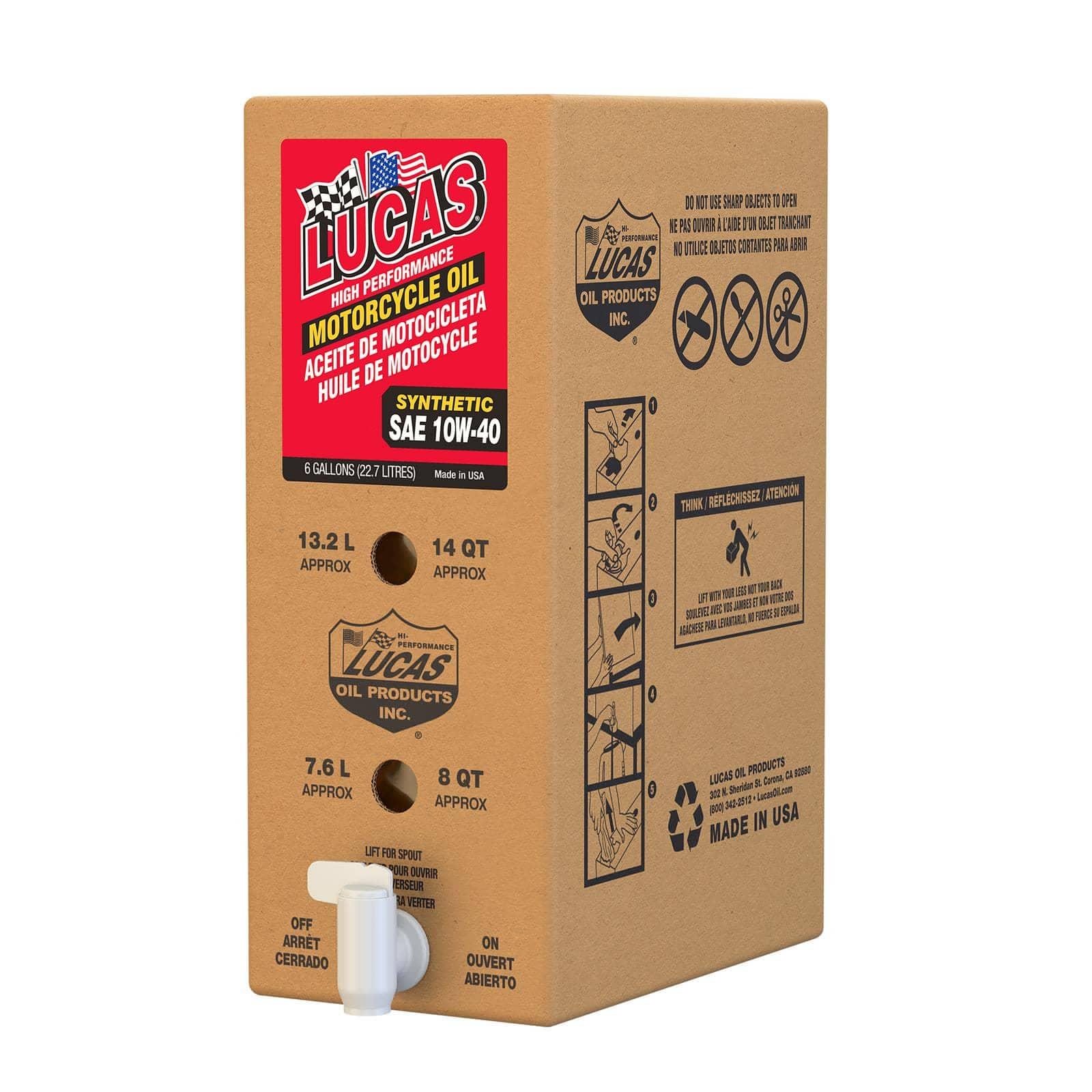 Lucas Oil Products 18040 SYN. SAE 10W-40 MOTORCYCLE OIL 6G Lucas Oil Products 18040
