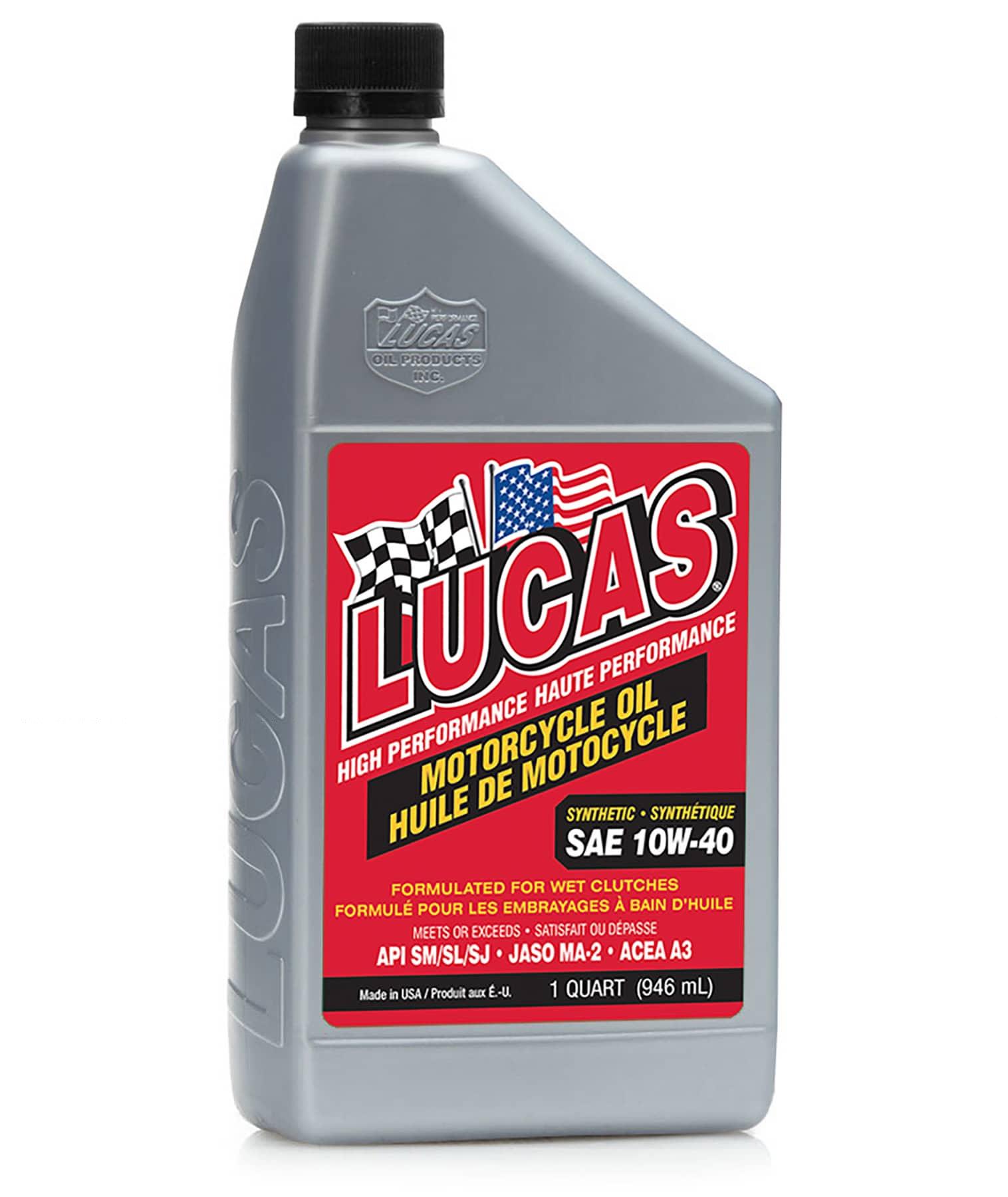 Lucas Oil Products 20793 SYNTHETIC SAE 10W-40 MOTORCYCLE OIL 946 ML Lucas Oil Products 20793