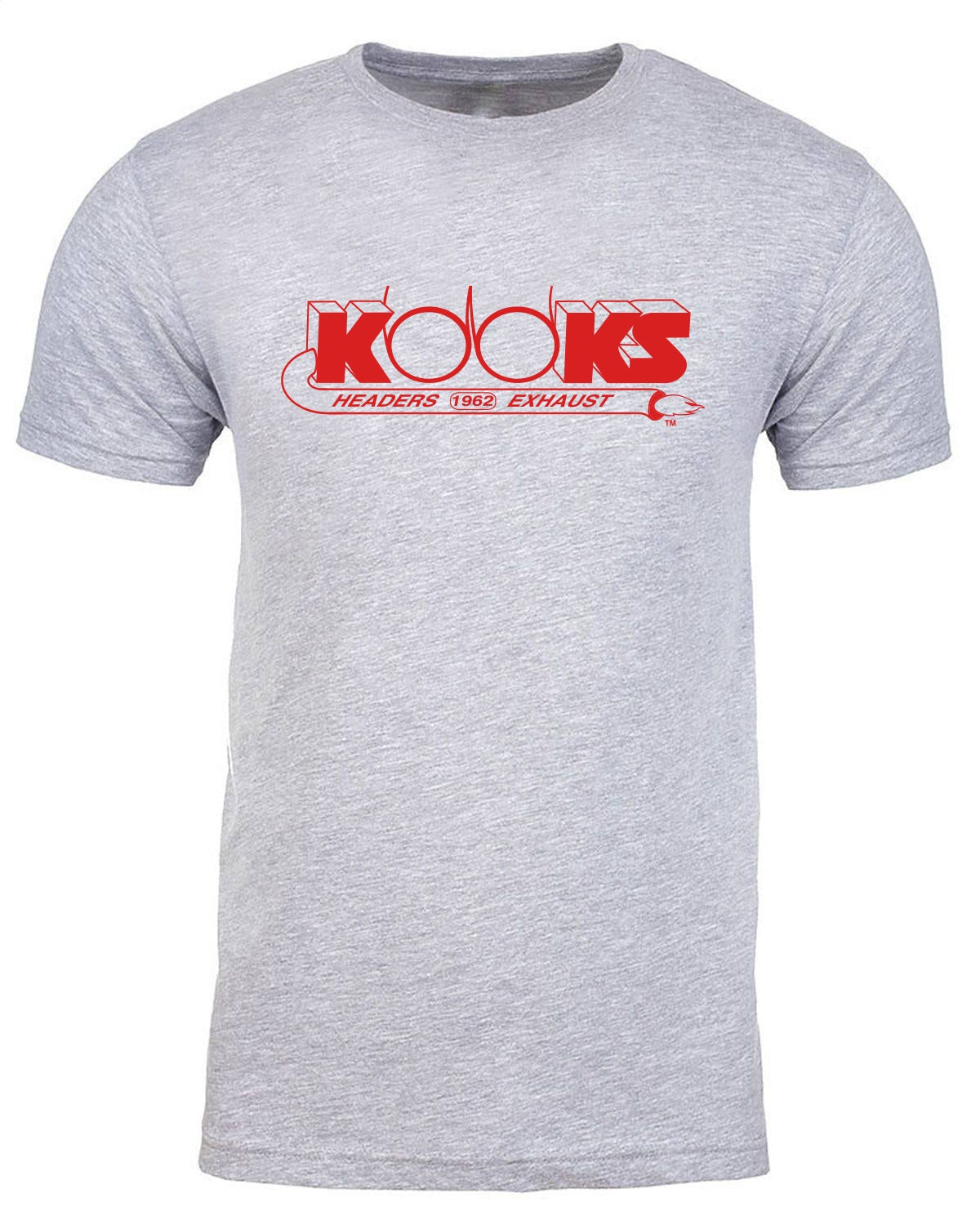 Kooks Custom Headers TS-100648-06 Heather Grey Women s T-Shirt-4X-Large Red Screen Printed Kooks Logo on front Kooks Custom Headers TS-100648-06
