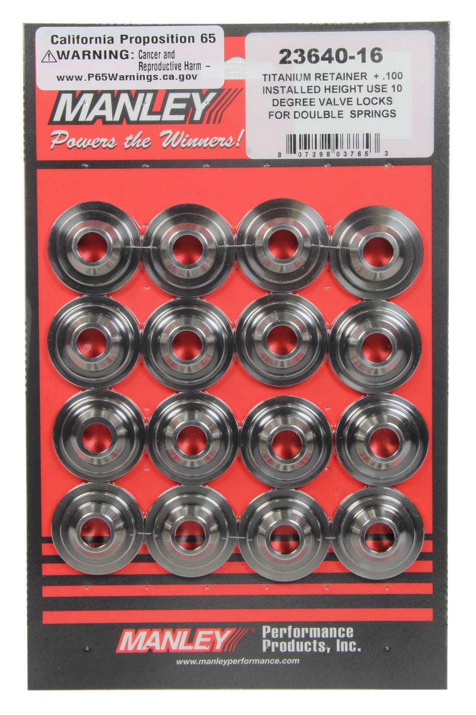 Manley 23640-16 10 Deg Titanium Retainer +.100 Manley 23640-16