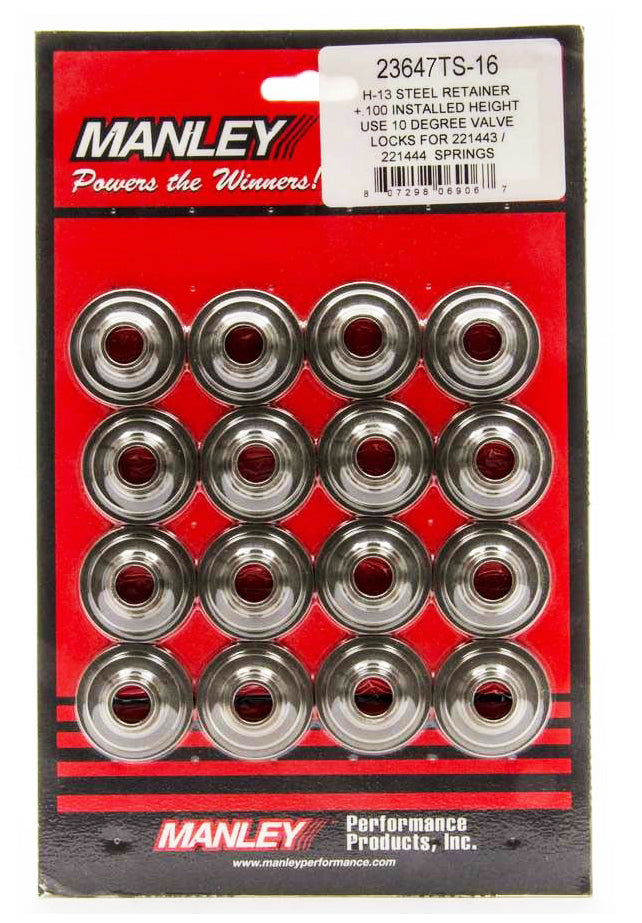 Manley 23647TS-16 1.570 H-13 10-Deg Valve Spring Retainers +.100 Manley 23647TS-16