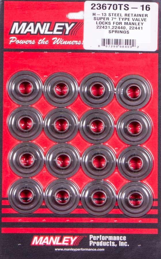 Manley 23670TS-16 Super 7 H-13 Lwt Valve Spring Retainers Manley 23670TS-16