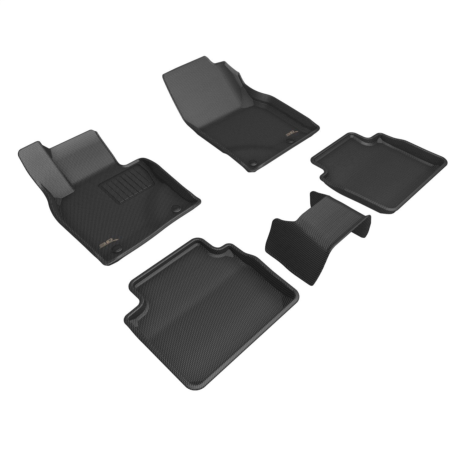 3D MAXpider L1MZ08101509 KAGU Floor Mat; Black; 5 pc.; 2 pc. Front Row; 3 pc. 2nd Row; 3D MAXpider L1MZ08101509
