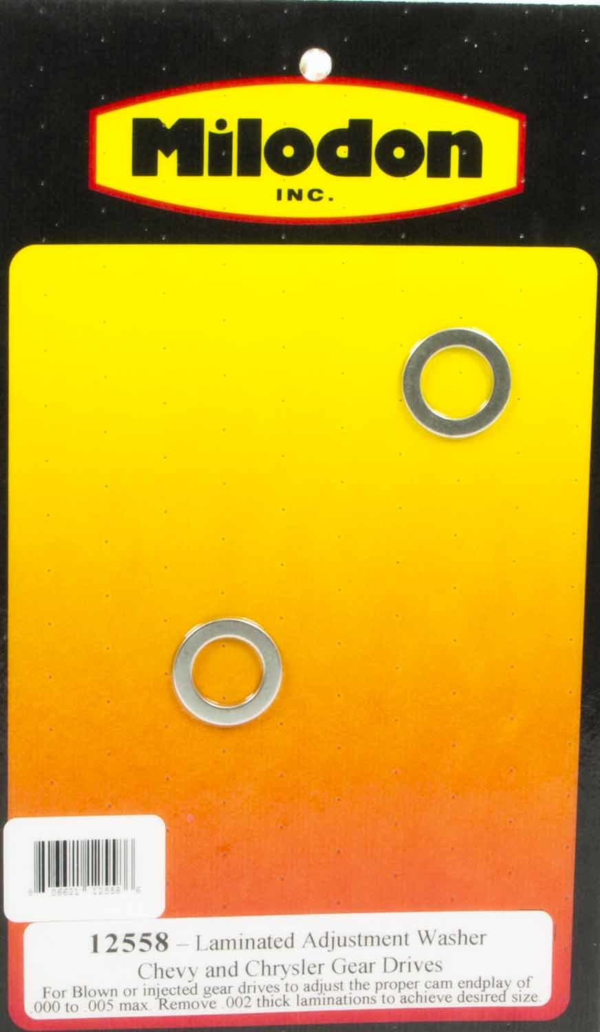 Milodon 12558 Laminated Shim Washers (2) Gear Drive Parts Milodon 12558