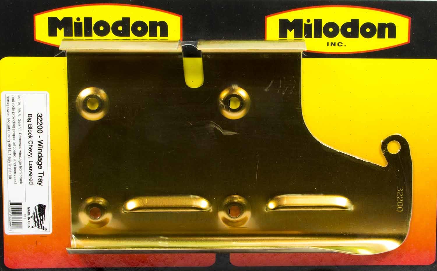 Milodon 32200 BBC Louvered Windage Tray Milodon 32200