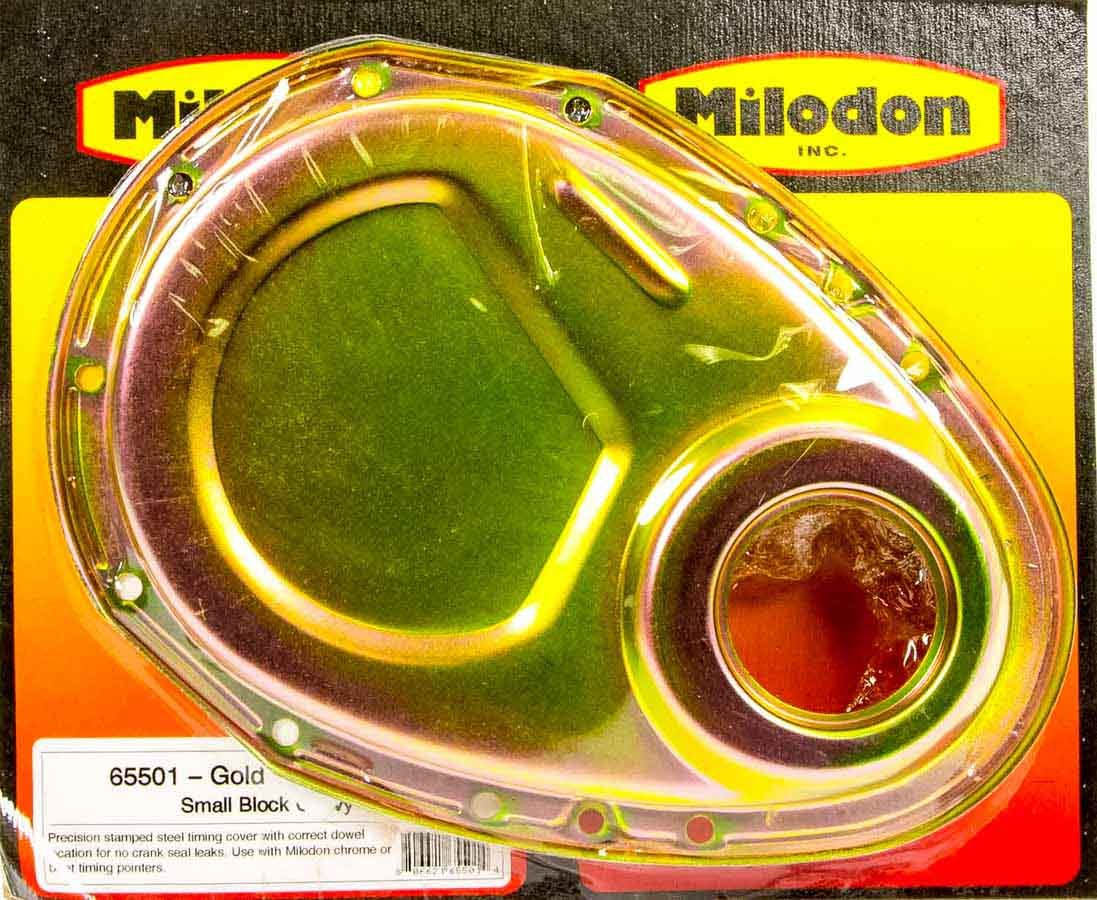 Milodon 65501 SBC Timing Cover - Gold Milodon 65501