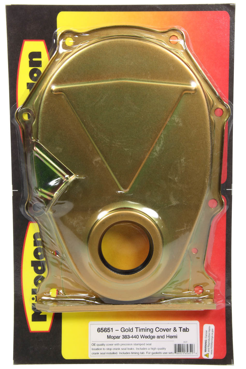 Milodon 65651 BBM Timing Cover - Gold Milodon 65651