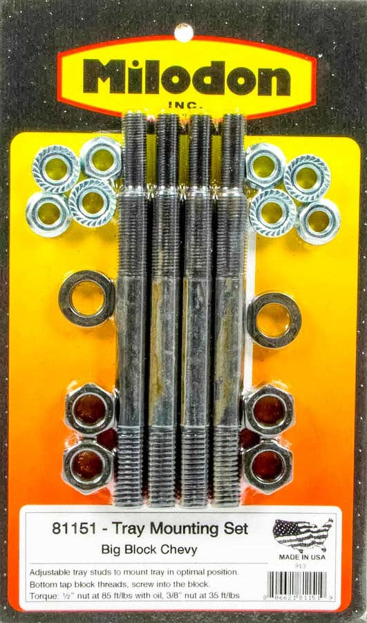 Milodon 81151 Bbc Tray Install Kit Milodon 81151