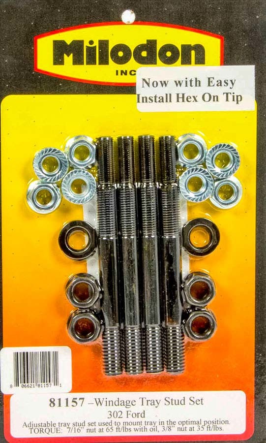 Milodon 81157 SBF Windage Tray Stud Kit Milodon 81157