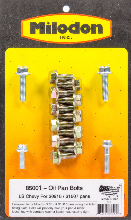 Milodon 85001 Oil Pan Bolt Kit - GM LS Series Milodon 85001