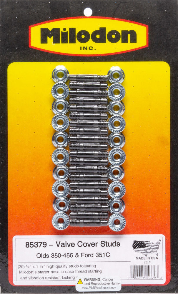 Milodon 85379 Valve Cover Stud Kit - Olds V8 & Ford 351C Milodon 85379