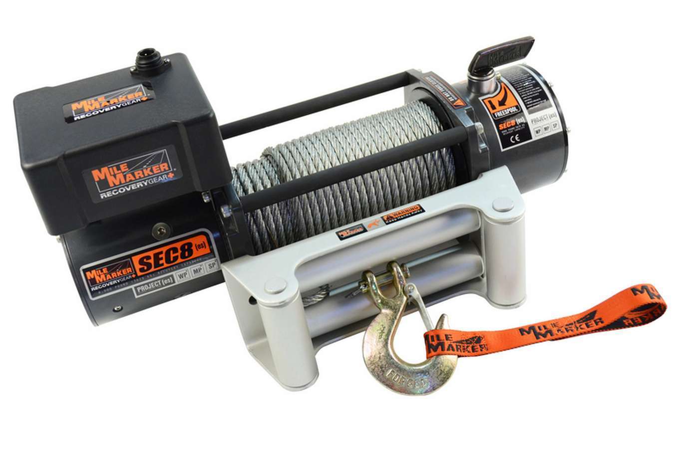 Mile Marker 77-50141W 8000lb Winch w/Roller Fairlead 12' Remote Mile Marker 77-50141W