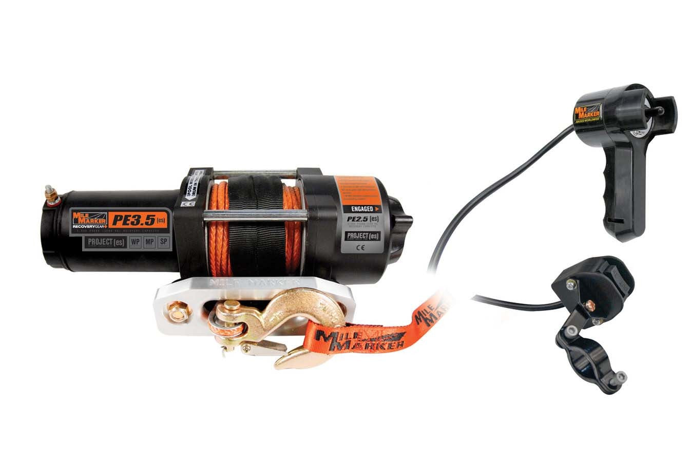 Mile Marker 77-53112BW 3500lb Winch w/Hawse Fairlead & 12' Remote Mile Marker 77-53112BW