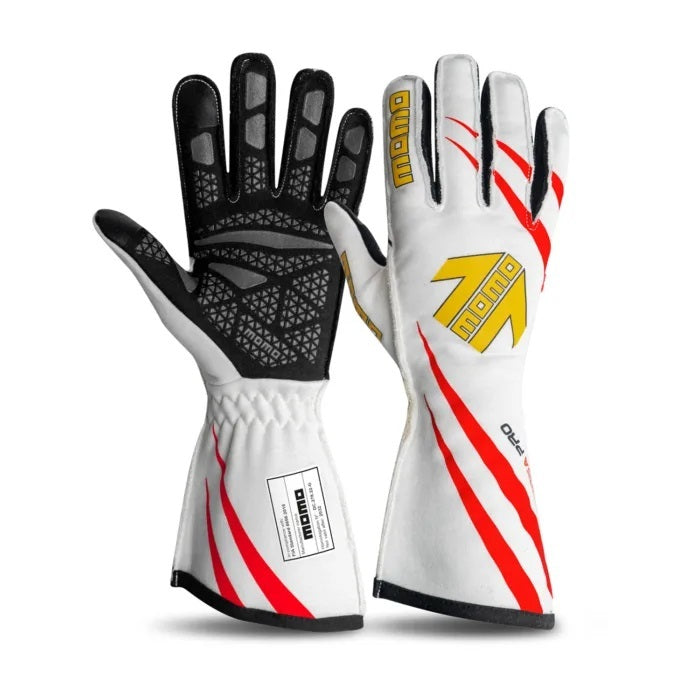 MOMO Tuning & Safety GUCORPROWHT10 Gloves Corsa Pro  Night Medium White 10 FIA MOMO Tuning & Safety GUCORPROWHT10