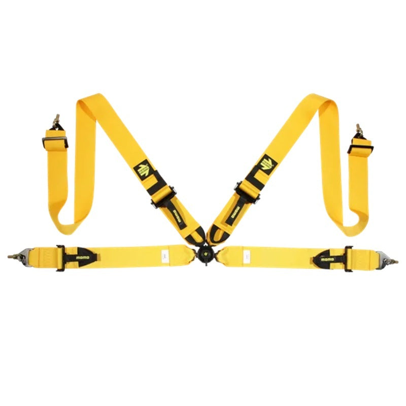 MOMO Tuning & Safety M040303YL Corsa Harness 4 Point 3x3 Yellow Clip in  Cam MOMO Tuning & Safety M040303YL