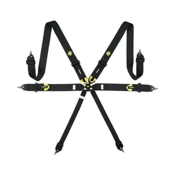 MOMO Tuning & Safety M060303BK-29 Corsa Harness 6 Point 3x3x2 Black Clip in Cam MOMO Tuning & Safety M060303BK-29