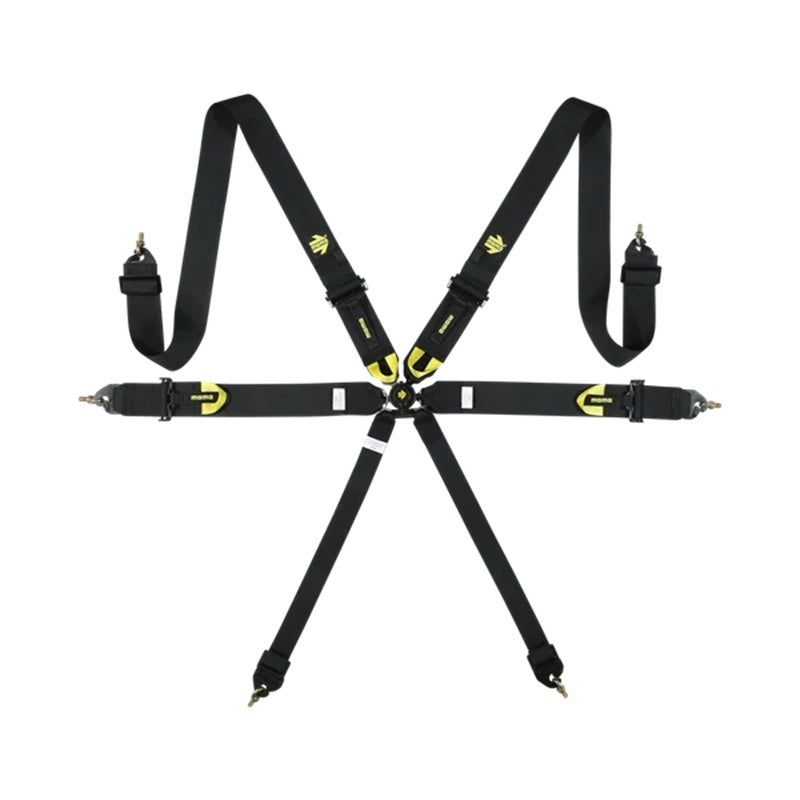 MOMO Tuning & Safety M060303BK Corsa Harness 6 Point 3x3x2 Black Clip in Cam MOMO Tuning & Safety M060303BK