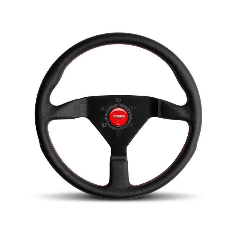 MOMO Tuning & Safety MCL35BK3B Monte Carlo 350 Steering Leather Red Stich MOMO Tuning & Safety MCL35BK3B