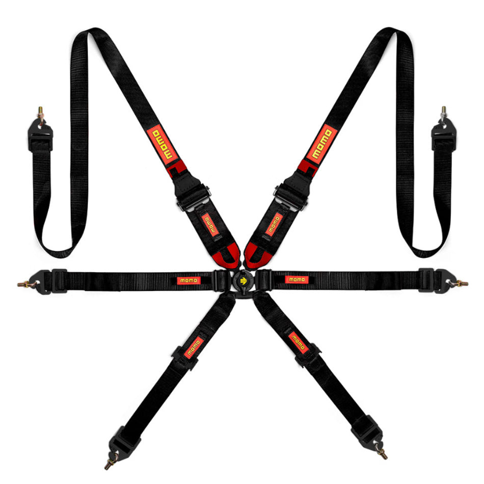 MOMO Tuning & Safety MO1255120002 Corsa Harness 6 Point 3x3x2 Black Clip in Cam MOMO Tuning & Safety MO1255120002