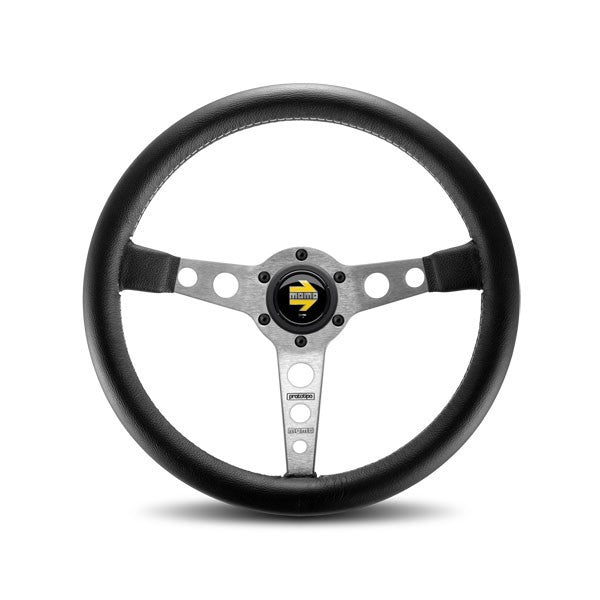 MOMO Tuning & Safety PRO35BK0S Prototipo Steering Wheel Leather Silver Spoke MOMO Tuning & Safety PRO35BK0S