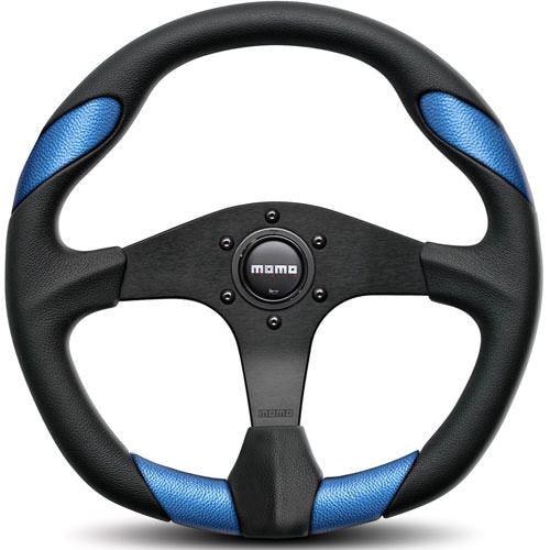 MOMO Tuning & Safety QRK35BK0BU Quark Steering Wheel Polyurethane Blue Insert MOMO Tuning & Safety QRK35BK0BU