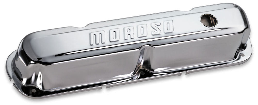 Moroso 68161 Chrome B/E Valve Covers SBM Tall w/Baffle Moroso 68161