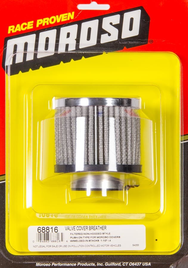 Moroso 68816 Chrome V. Cvr Breathers Moroso 68816