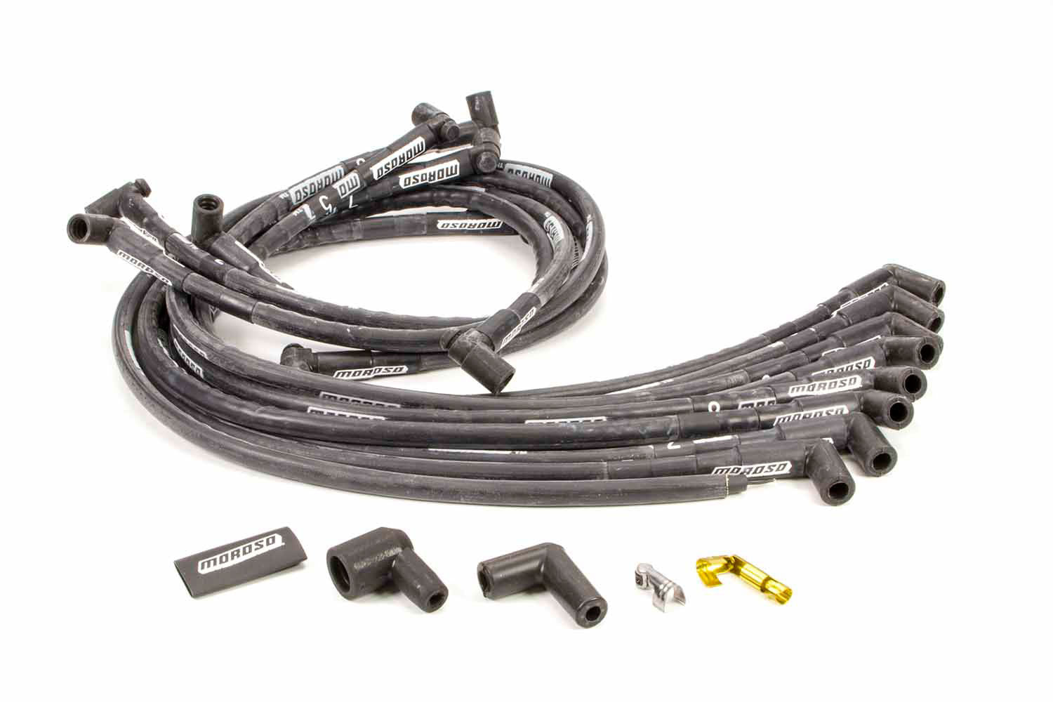 Moroso 9767M Mag-Tune Plug Wire Set SBC HEI 90-Deg Sleeved Moroso 9767M