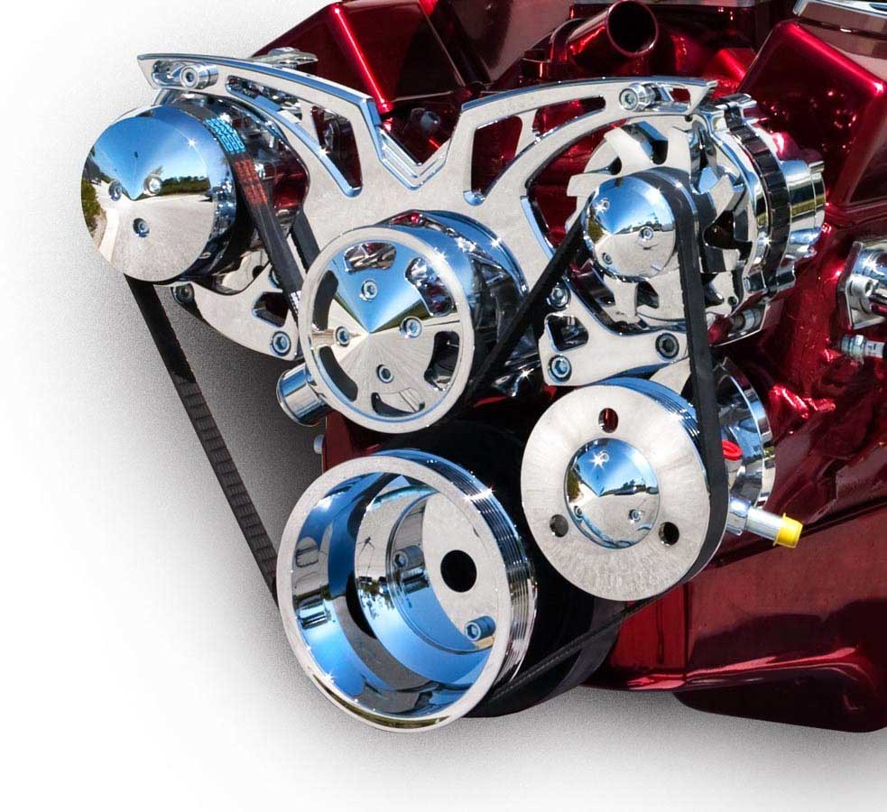 March Performance 21150 SBC Style Track Pulley Set Alt A/C with P/S March Performance 21150