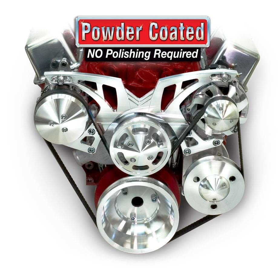 March Performance 21250 BBC Style Track Pulley Set Alt A/C with P/S March Performance 21250