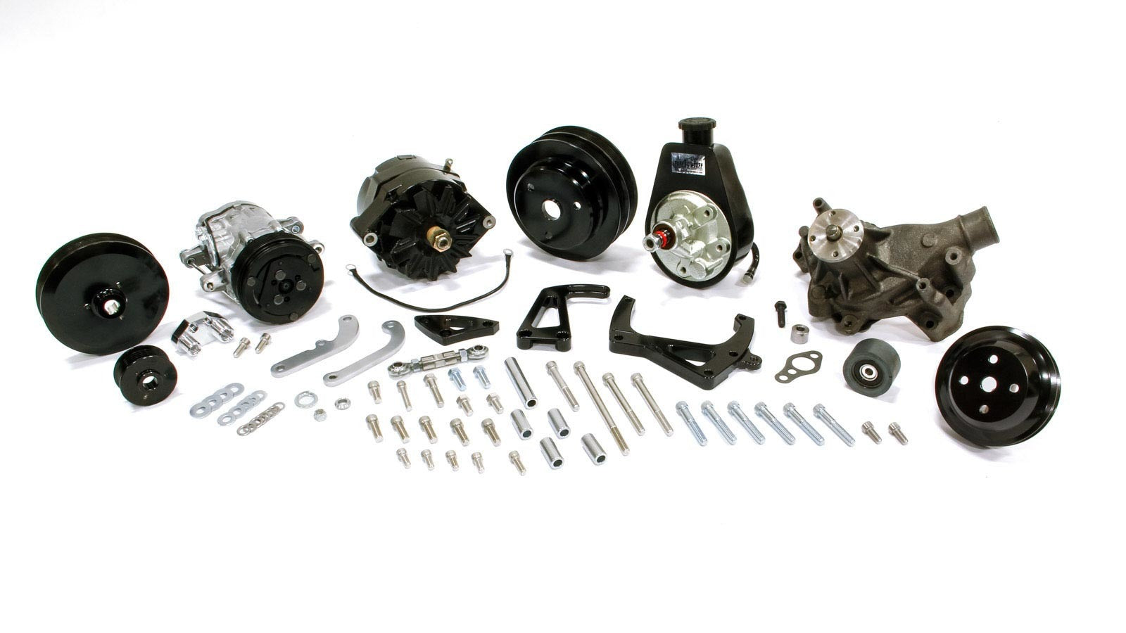 March Performance 21690-08 SBC Sport Track Pulley System LWP Black March Performance 21690-08