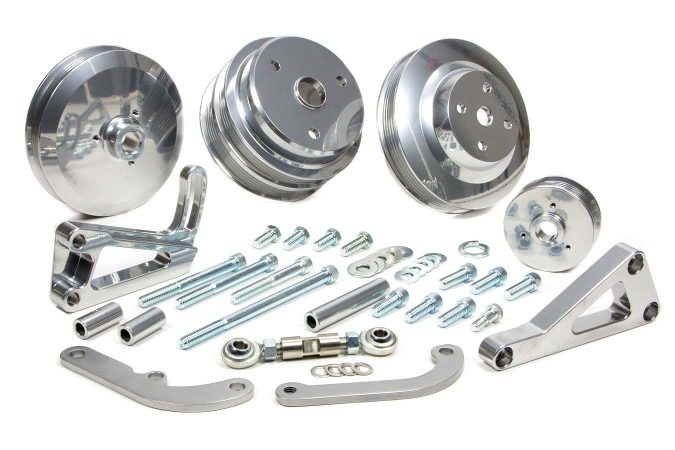 March Performance 22031-09 SBC Serpentine Conv Low Cost Custom Silver Kit March Performance 22031-09