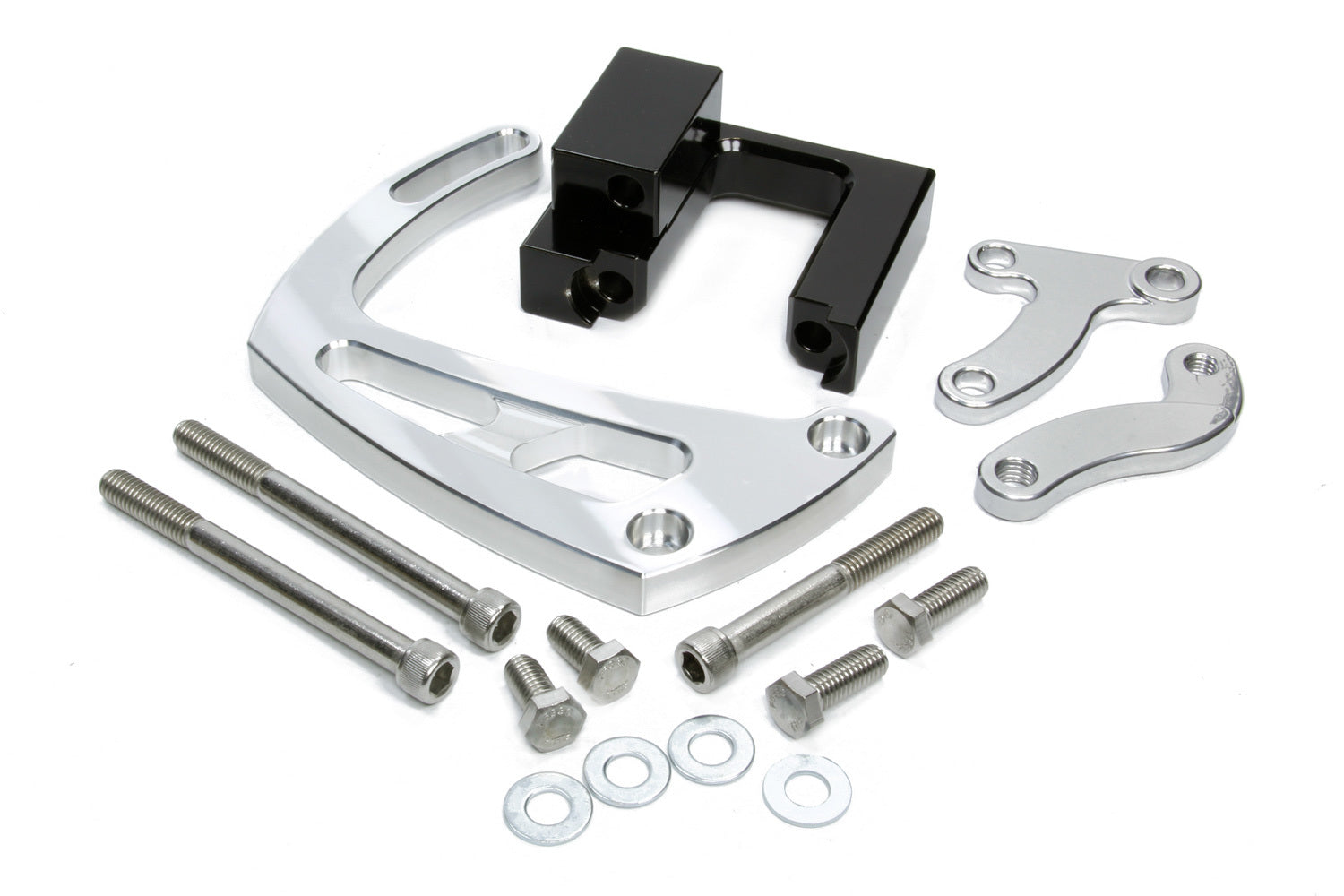 March Performance 23004 Chevy BB Power Steering Braket clear powder coat March Performance 23004