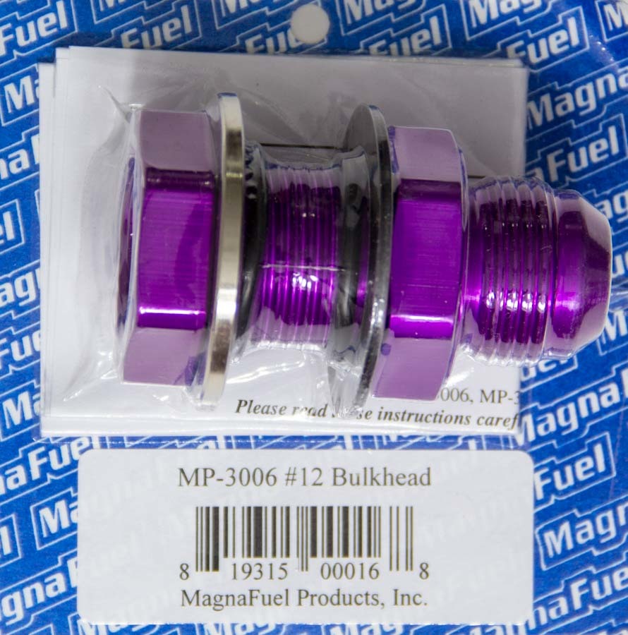 Magnafuel Racing Fuel Systems MP-3006 #12 Straight Bulkhead Fitting Magnafuel Racing Fuel Systems MP-3006