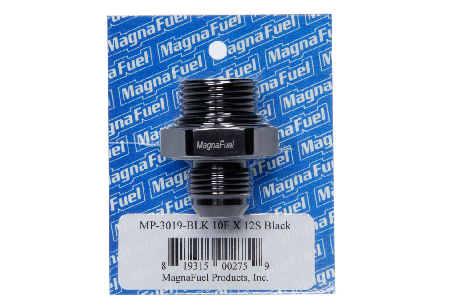 Magnafuel Racing Fuel Systems MP-3019-BLK #10an Flare to #12an Port Fitting Str. Black Magnafuel Racing Fuel Systems MP-3019-BLK