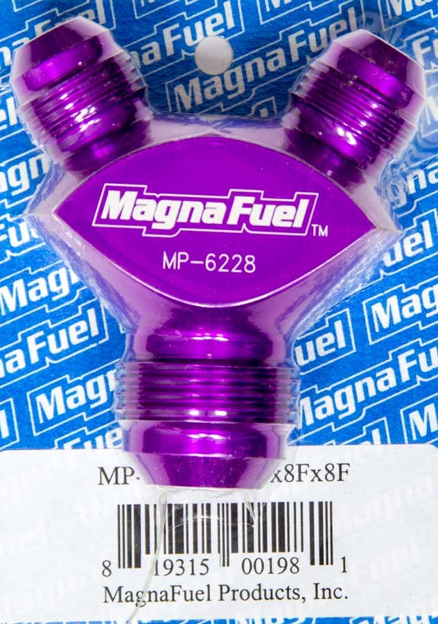 Magnafuel Racing Fuel Systems MP-6228 Y-Fitting - 1 #12an Male & 2 #8an Male Magnafuel Racing Fuel Systems MP-6228