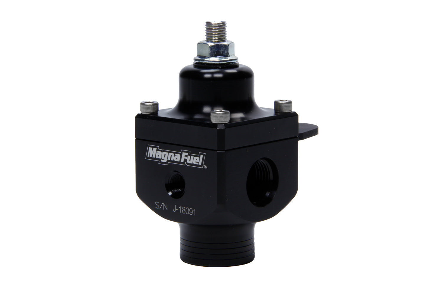 Magnafuel Racing Fuel Systems MP-9833-BLK Large 2-Port Regulator - # 8 Outlets - Black Magnafuel Racing Fuel Systems MP-9833-BLK