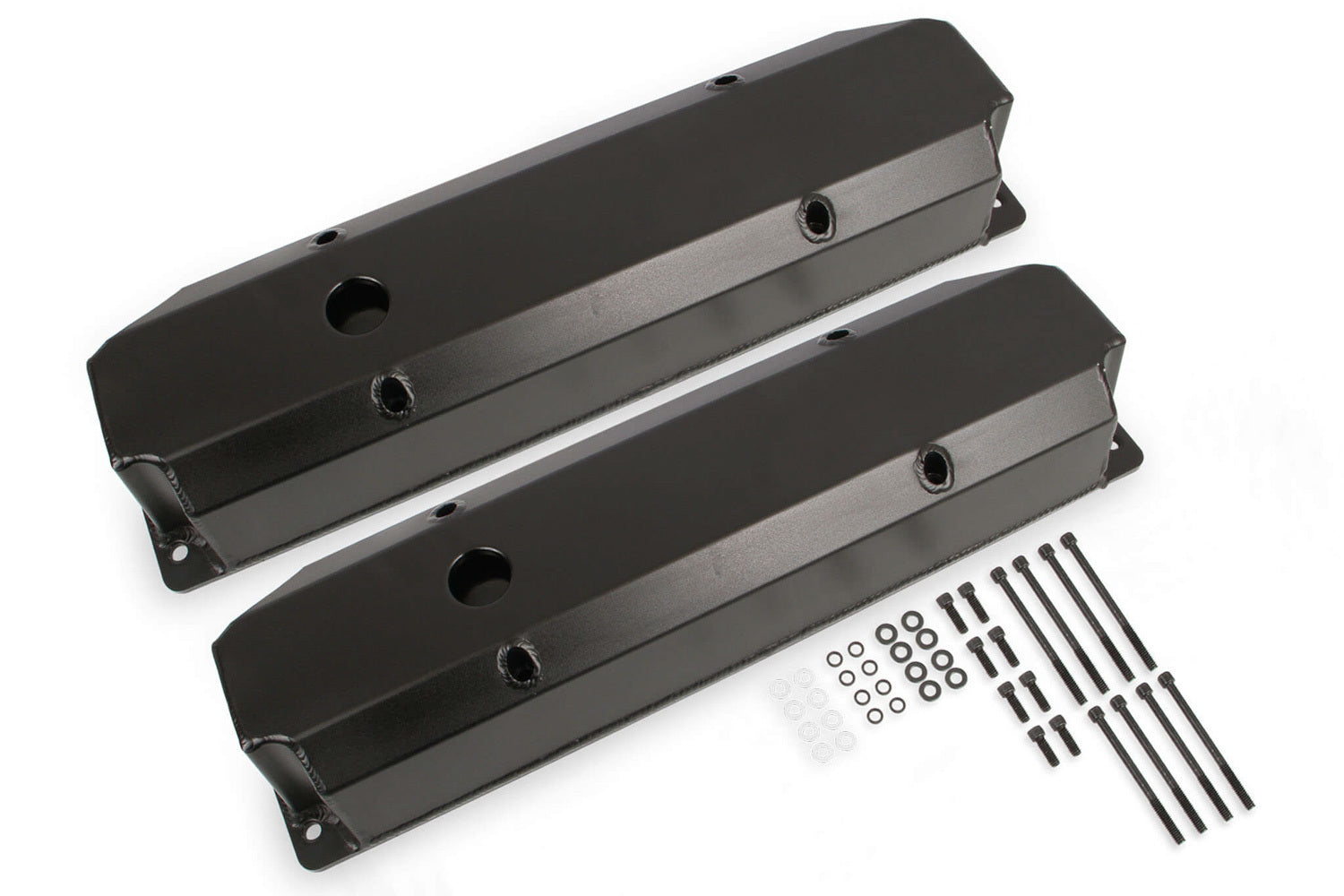 Mr Gasket 6865BG BBM Fab. Alm Valve Cover Set - Black Mr Gasket 6865BG