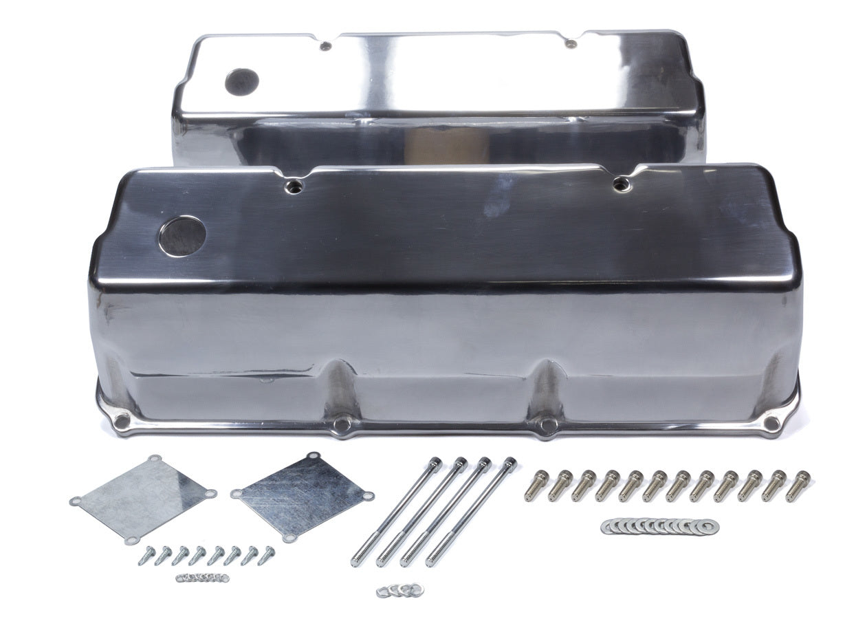 Mr Gasket 6890G BBF Cast Alm Valve Cover Set Tall Polished Mr Gasket 6890G