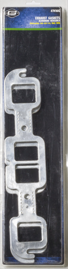 Mr Gasket 7416G Alum. Exhaust Gasket Set Olds V8 w/Rect. Port Mr Gasket 7416G