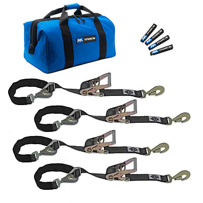 Mac's Tie Downs 511108 4 Tie Down/Axle Strap Combo Twisted Hook Mac's Tie Downs 511108