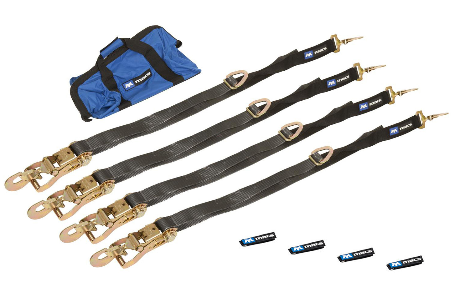 Mac's Tie Downs 511118 4 Tie Down/Axle Strap Combo Direct Hook Mac's Tie Downs 511118