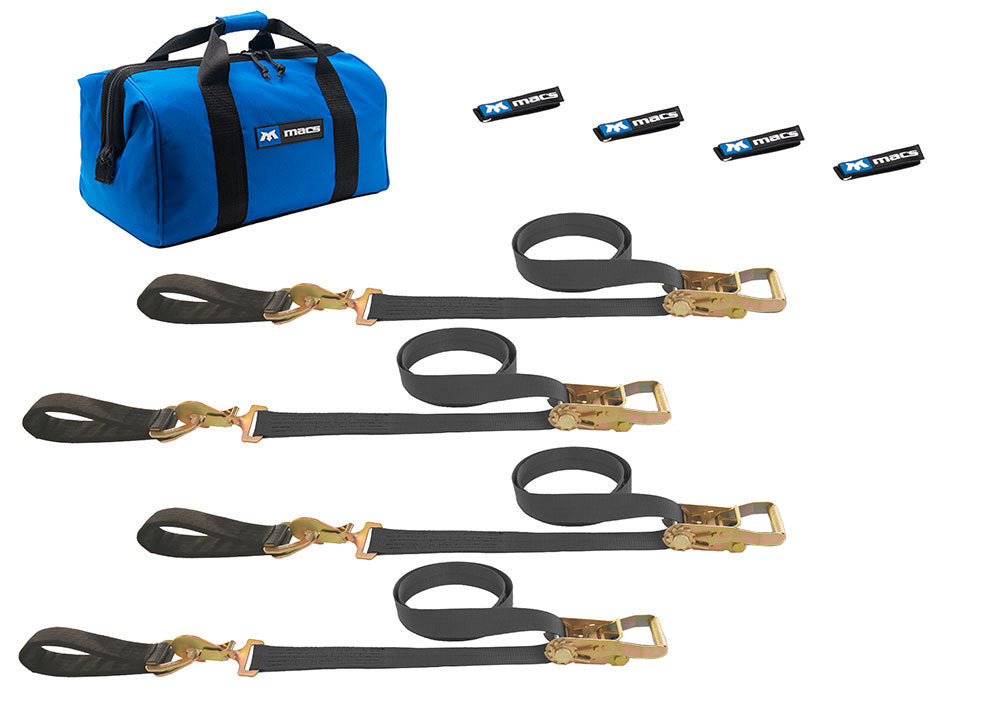 Mac's Tie Downs 511218 4 Tie Downs Direct Hook & 4-24in Axle Straps Mac's Tie Downs 511218