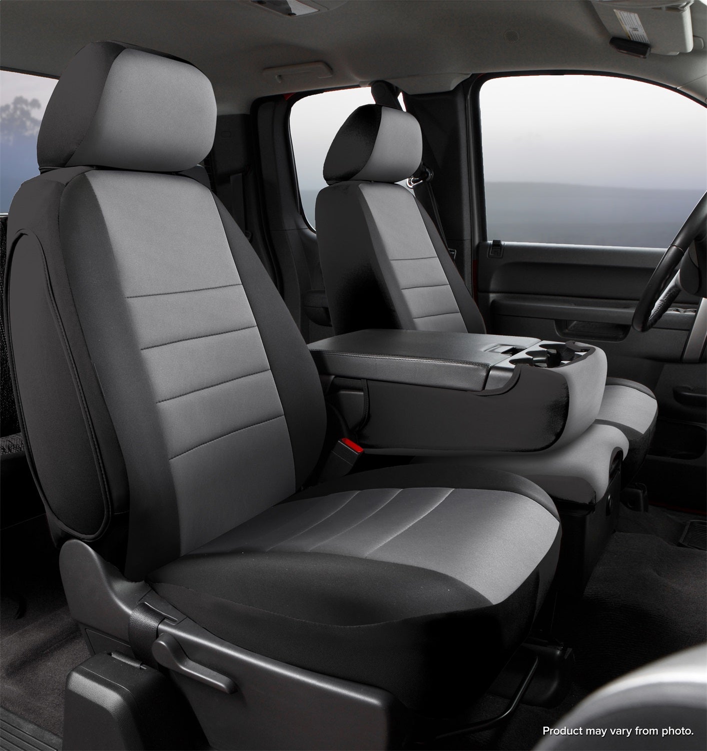 FIA NP98-38 GRAY Neo™ Neoprene Custom Fit Truck Seat Covers; Split Seat 40/20/40; FIA NP98-38 GRAY