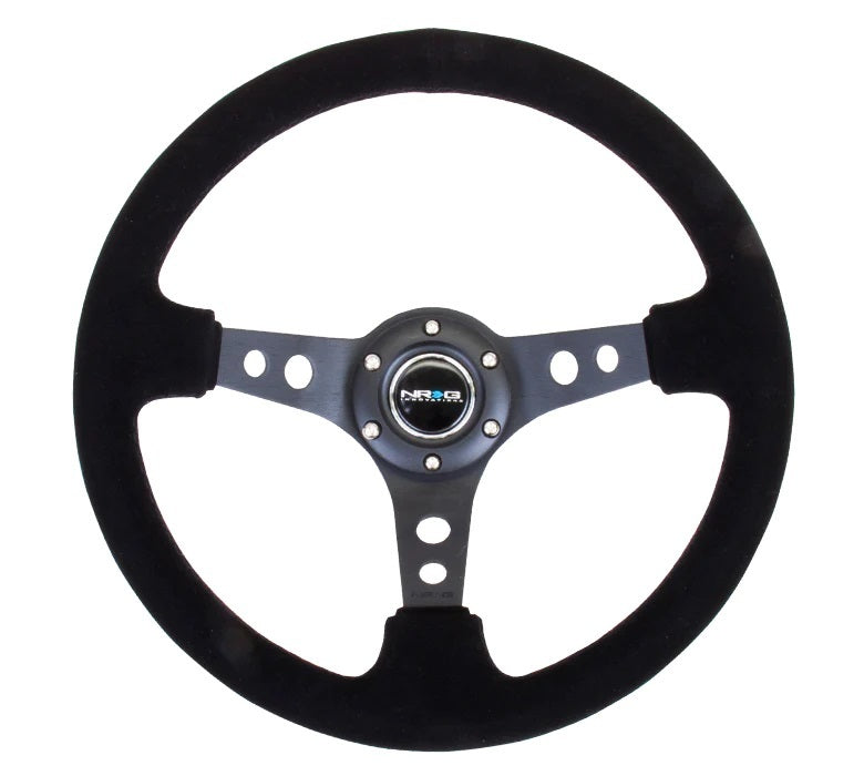 NRG Innovations RST-006-S Steering Wheel 350mm 3in Dish Black Suede NRG Innovations RST-006-S
