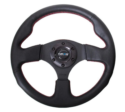 NRG Innovations RST-012R-RS Steering Wheel 320mm Flt Bottom Black Leather NRG Innovations RST-012R-RS