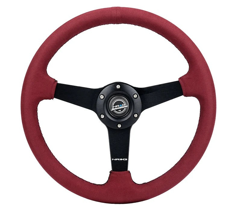 NRG Innovations RST-037MB-BUA Steering Wheel 350mm 1.5 in Dish Burgundy Alcanta NRG Innovations RST-037MB-BUA