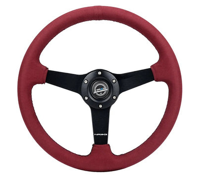 NRG Innovations RST-037MB-BUA Steering Wheel 350mm 1.5 in Dish Burgundy Alcanta NRG Innovations RST-037MB-BUA