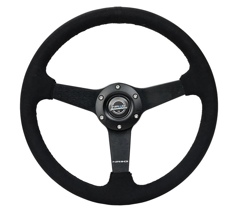 NRG Innovations RST-037MB-SA Steering Wheel 350mm 1.5 in Dish Black Alcantara NRG Innovations RST-037MB-SA
